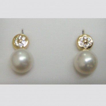 PENDIENTES ORO AMARILLO PERLA