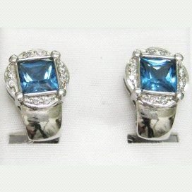 PENDIENTES ORO BLANCO PIEDRA