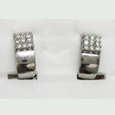 PENDIENTES ORO BLANCO PIEDRA