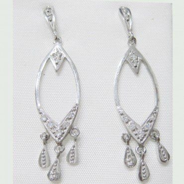 PENDIENTES ORO BLANCO PIEDRA