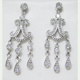 PENDIENTES ORO BLANCO PIEDRA