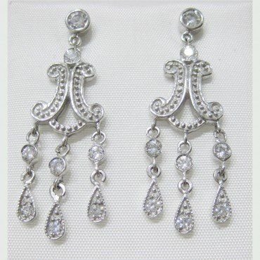 PENDIENTES ORO BLANCO PIEDRA