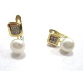 PENDIENTES NIÑA ORO AMARILLO PERLA