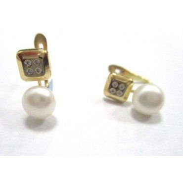PENDIENTES NIÑA ORO AMARILLO PERLA