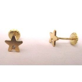 PENDIENTES NIÑA ORO AMARILLO PIEDRA ESTRELLA