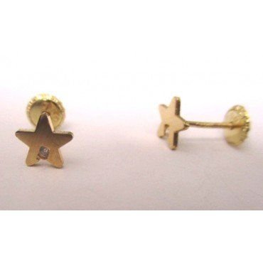 PENDIENTES NIÑA ORO AMARILLO PIEDRA ESTRELLA