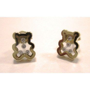 PENDIENTES NIÑA ORO AMARILLO PIEDRA