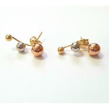 PENDIENTES ORO TRICOLOR