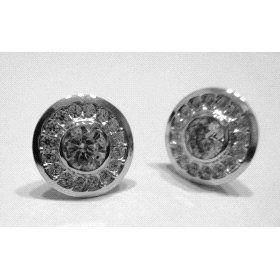 PENDIENTES ORO BLANCO PIEDRA