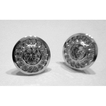 PENDIENTES ORO BLANCO PIEDRA