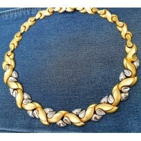 GARGANTILLA ORO BICOLOR ITALIANO LISO