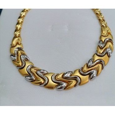GARGANTILLA ORO BICOLOR ITALIANO LISO