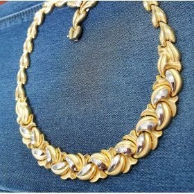 GARGANTILLA ORO BICOLOR ITALIANO PIEDRA