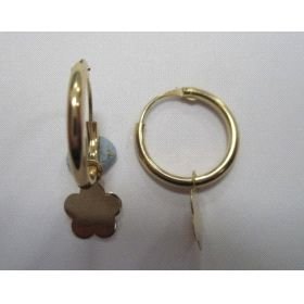 FLORPENDIENTES ARO ORO AMARILLO TUBO FETICHE                          