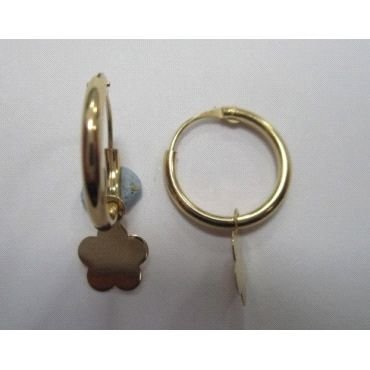 FLORPENDIENTES ARO ORO AMARILLO TUBO FETICHE                          