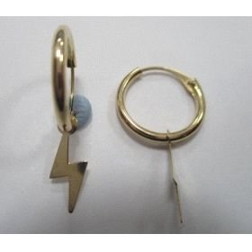  RAYO PENDIENTES ARO ORO AMARILLO TUBO FETICHE                        