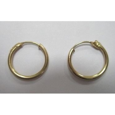 PENDIENTES ARO ORO AMARILLO TUBO 12M/M DIAMETRO                       