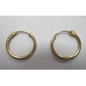 PENDIENTES ARO ORO AMARILLO TUBO 10M/M DIAMETRO                       