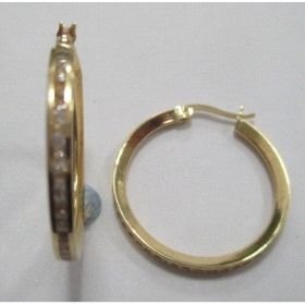 PENDIENTES ORO AMARILLO PIEDRA CARRIL 10M/M                           