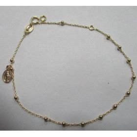 PULSERAS NIÑA ORO AMARILLO COMUNION ROSARIO 1.5M/M                    