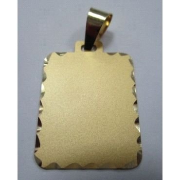 CHAPA ORO AMARILLO   RECTANGULAR BORDE  TALLADO                       