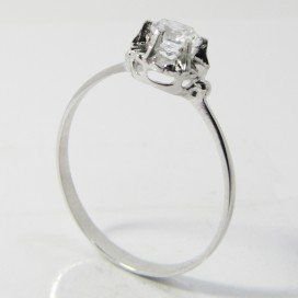 SORTIJA NIÑA ORO BLANCO PIEDRA