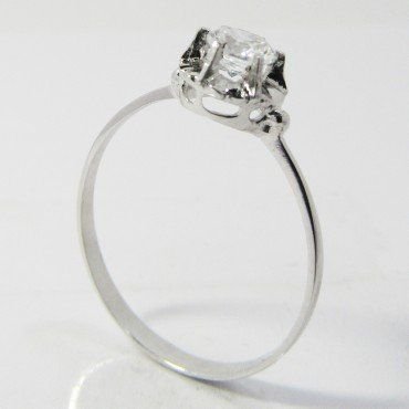 SORTIJA NIÑA ORO BLANCO PIEDRA