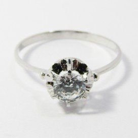 SORTIJA NIÑA ORO BLANCO PIEDRA