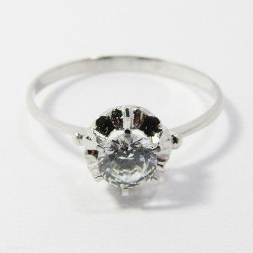 SORTIJA NIÑA ORO BLANCO PIEDRA