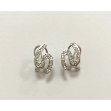PENDIENTES ORO BLANCO PIEDRA                                          