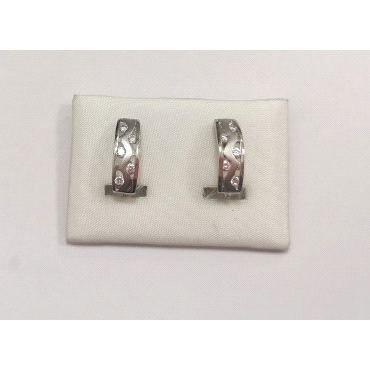 PENDIENTES ORO BLANCO PIEDRA                                          