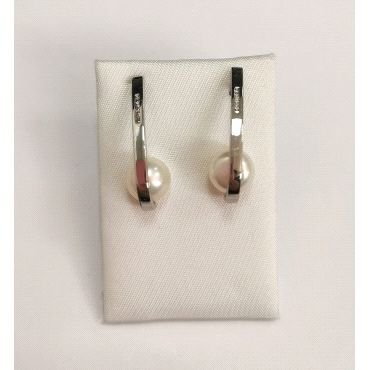 PENDIENTES NIÑA ORO BLANCO PERLA                                      