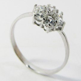 SORTIJA NIÑA ORO BLANCO PIEDRA