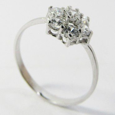 SORTIJA NIÑA ORO BLANCO PIEDRA