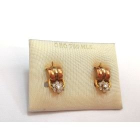 PENDIENTES ORO TRICOLOR PIEDRA                                        