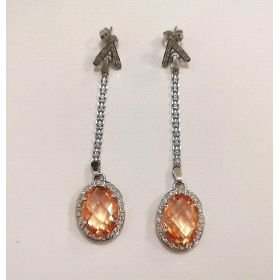 PENDIENTES ORO BLANCO PIEDRA                                          