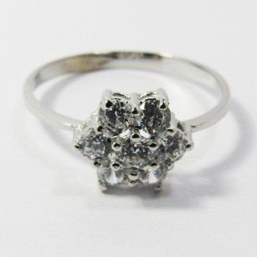 SORTIJA NIÑA ORO BLANCO PIEDRA