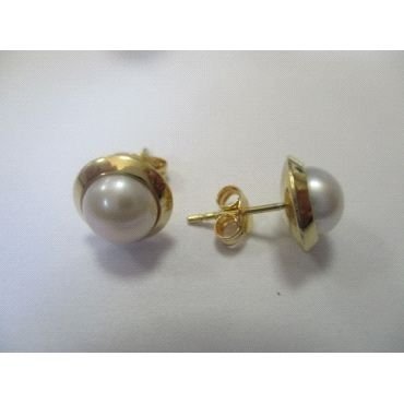 PENDIENTES NIÑA ORO AMARILLO PERLA                                    
