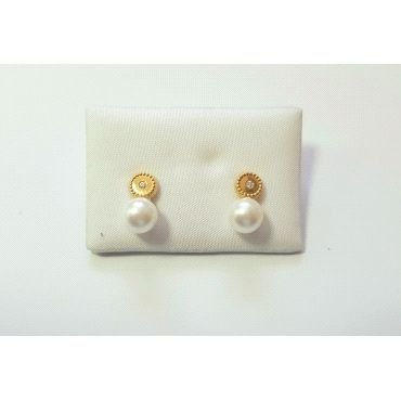 PENDIENTES NIÑA ORO AMARILLO PERLA                                    