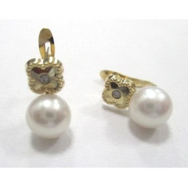 PENDIENTES NIÑA ORO AMARILLO PERLA                                    