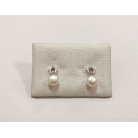 PENDIENTES NIÑA ORO BLANCO PERLA                                      