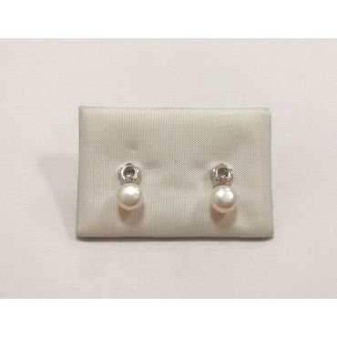 PENDIENTES NIÑA ORO BLANCO PERLA                                      