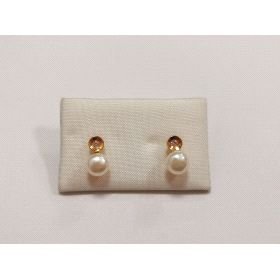 PENDIENTES NIÑA ORO AMARILLO PERLA                                    