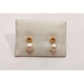 PENDIENTES NIÑA ORO AMARILLO PERLA                                    