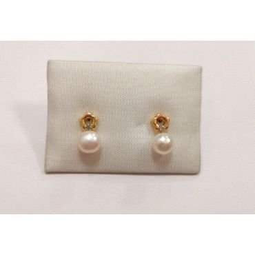 PENDIENTES NIÑA ORO AMARILLO PERLA                                    