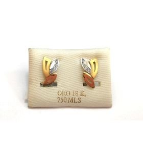PENDIENTES ORO BICOLOR PIEDRA                                         