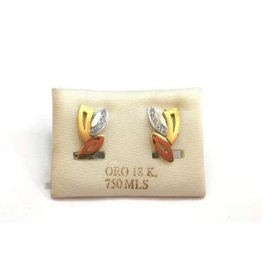 PENDIENTES ORO BICOLOR PIEDRA                                         