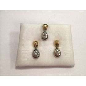 PENDIENTES ORO BICOLOR PIEDRA                                         