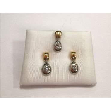 PENDIENTES ORO BICOLOR PIEDRA                                         
