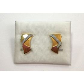 PENDIENTES ORO BICOLOR PIEDRA                                         